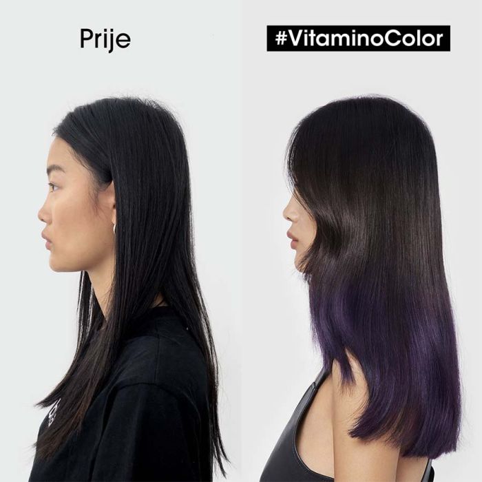 L’Oreal Professionnel Serie Expert Vitamino Color 10u1 Sprej 190ml prije i poslije
