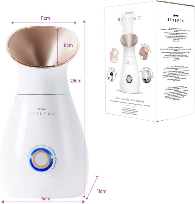 dimenzije aparata za parenje lica stlypro facial steamer
